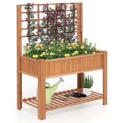 Jardiniera de flori + spalier Costway GT4441CF (Brown)