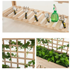 Jardiniera de flori + spalier Costway GT4441NA (Natural) Thumb