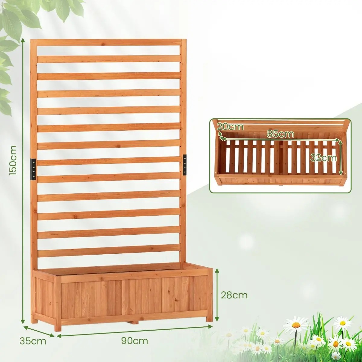 Цветочный ящик + шпалера Costway GT4618OR (Orange) - 2