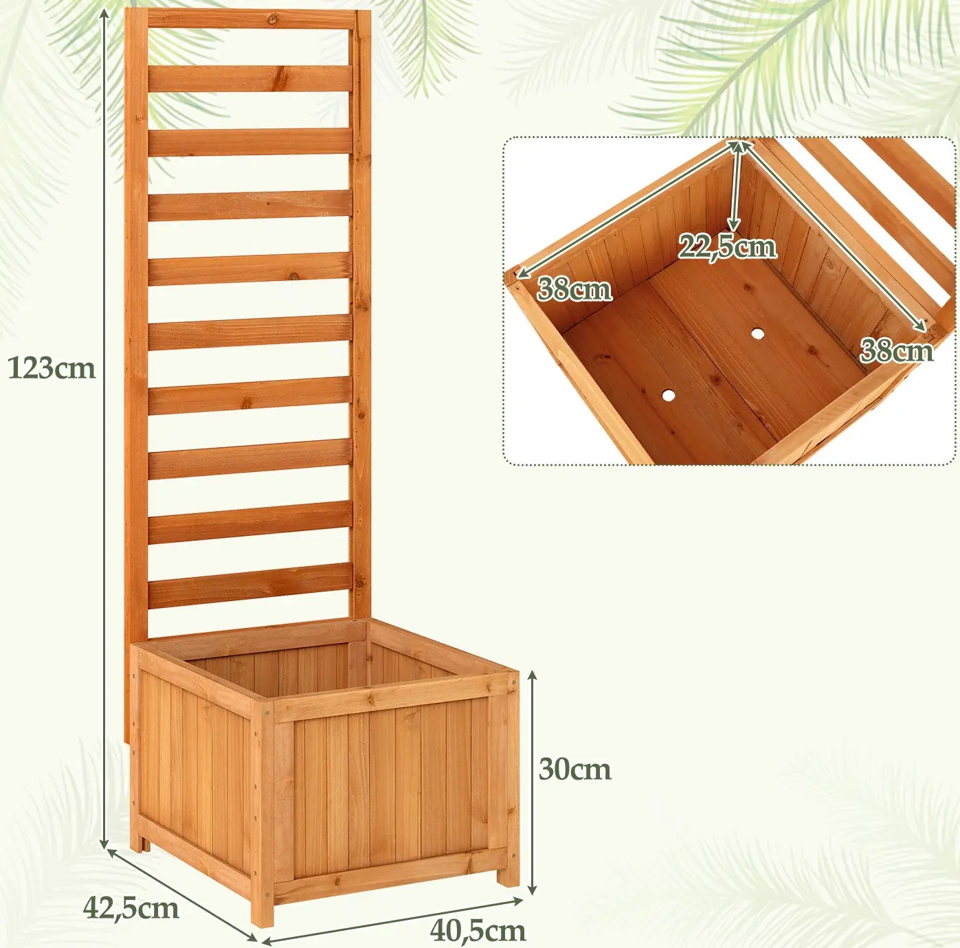 Jardiniera de flori + spalier Costway GT4646OR (Orange) - 3