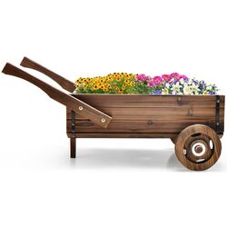 Carucior decorativ pentru flori Costway GT3929CF (Rustic Brown) Thumb