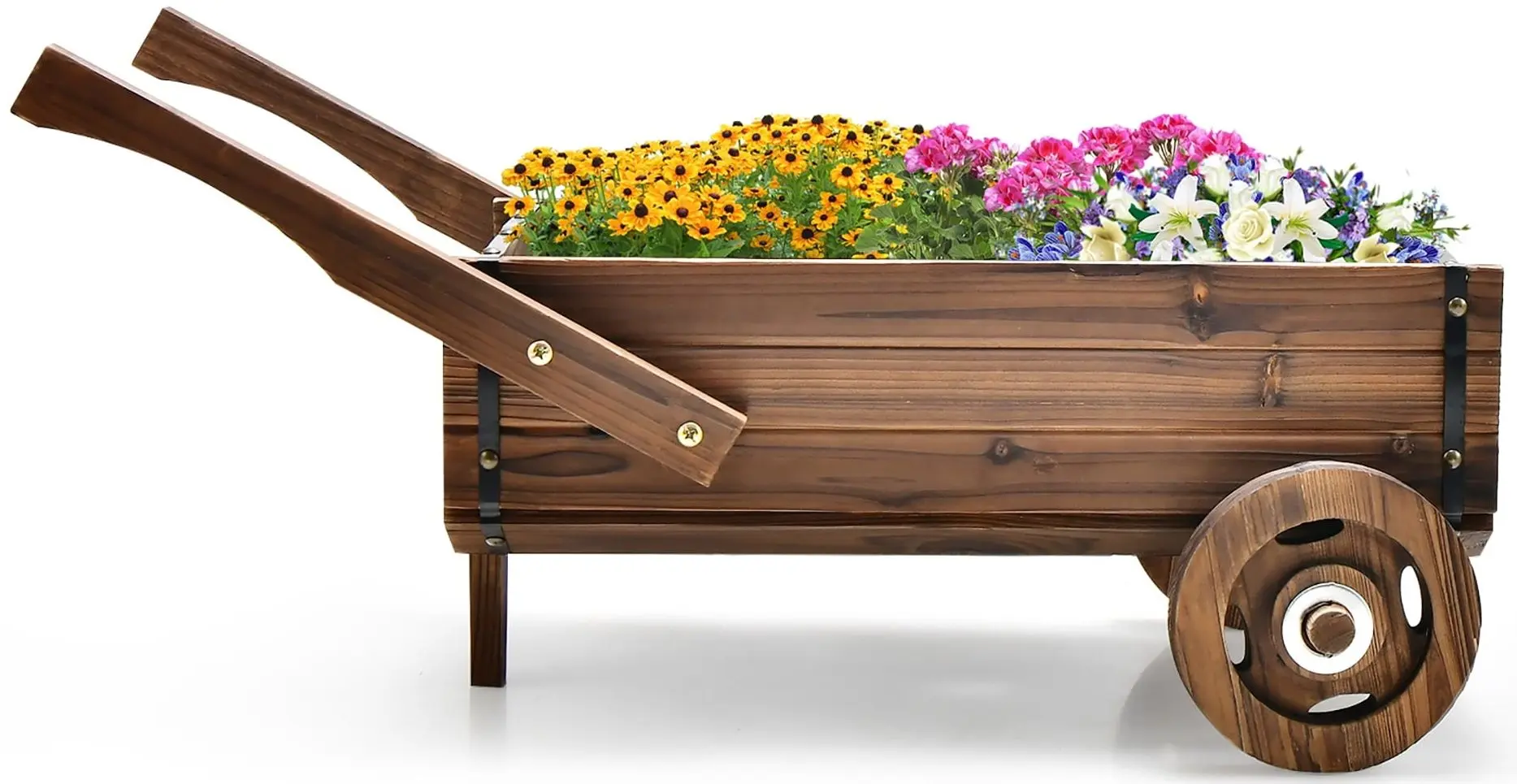 Carucior decorativ pentru flori Costway GT3929CF (Rustic Brown)