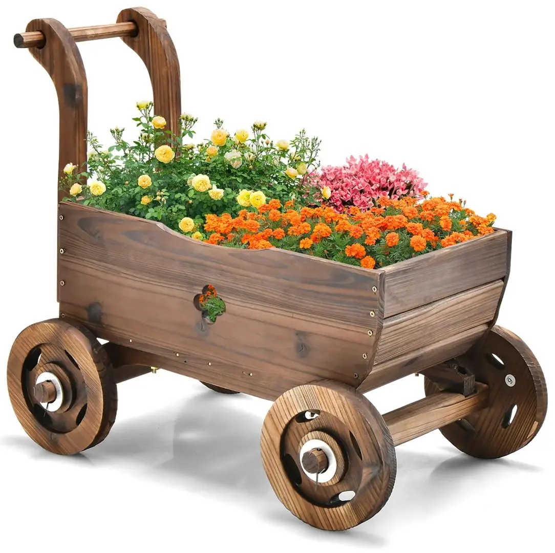 Декоративная тележка для цветов Costway GT3930CF (Rustic Brown)