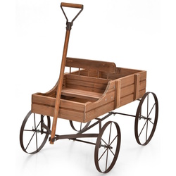 Carucior decorativ pentru flori Costway GT4183CF (Natural)