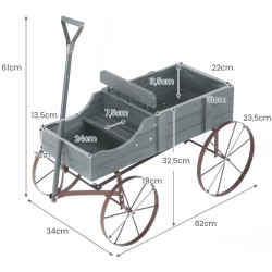 Carucior decorativ pentru flori Costway GT4183GR (Gray) Thumb
