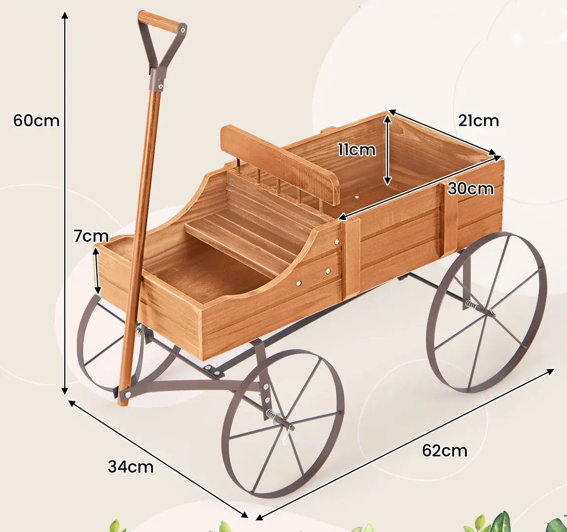 Декоративная тележка для цветов Costway GT4183OR (Orange)