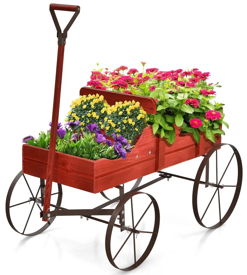 Carucior decorativ pentru flori Costway GT4183RE (Red)