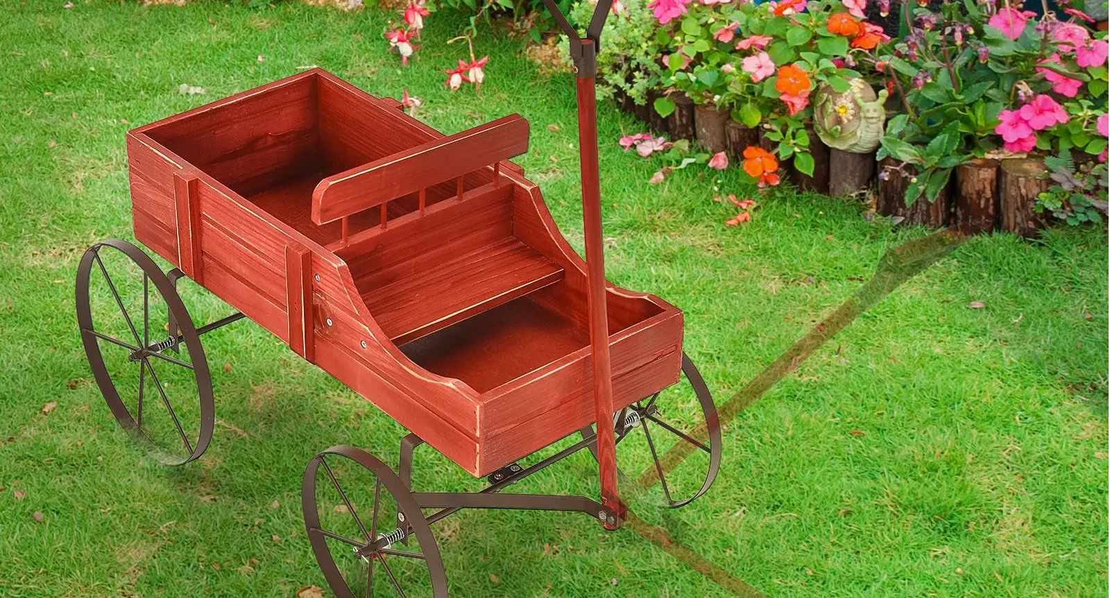 Carucior decorativ pentru flori Costway GT4183RE (Red)