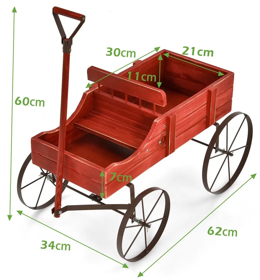 Carucior decorativ pentru flori Costway GT4183RE (Red)