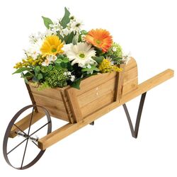 Carucior decorativ pentru flori Costway TA10022CF (Natural) Thumb