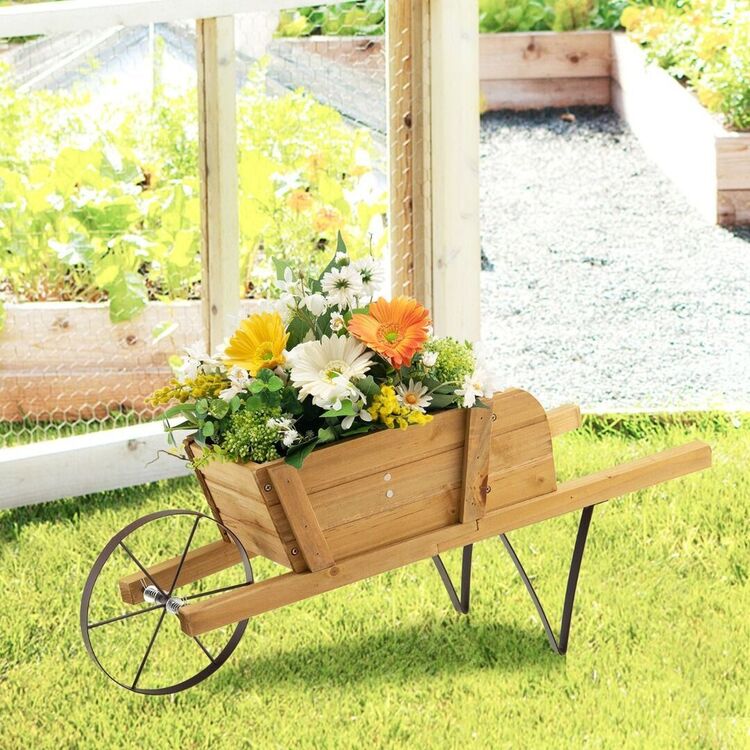Декоративная тележка для цветов Costway TA10022CF (Natural) купить в ...