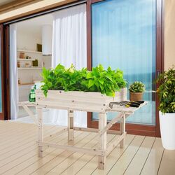 Jardiniera de flori Costway TH10012 (Natural Wood)