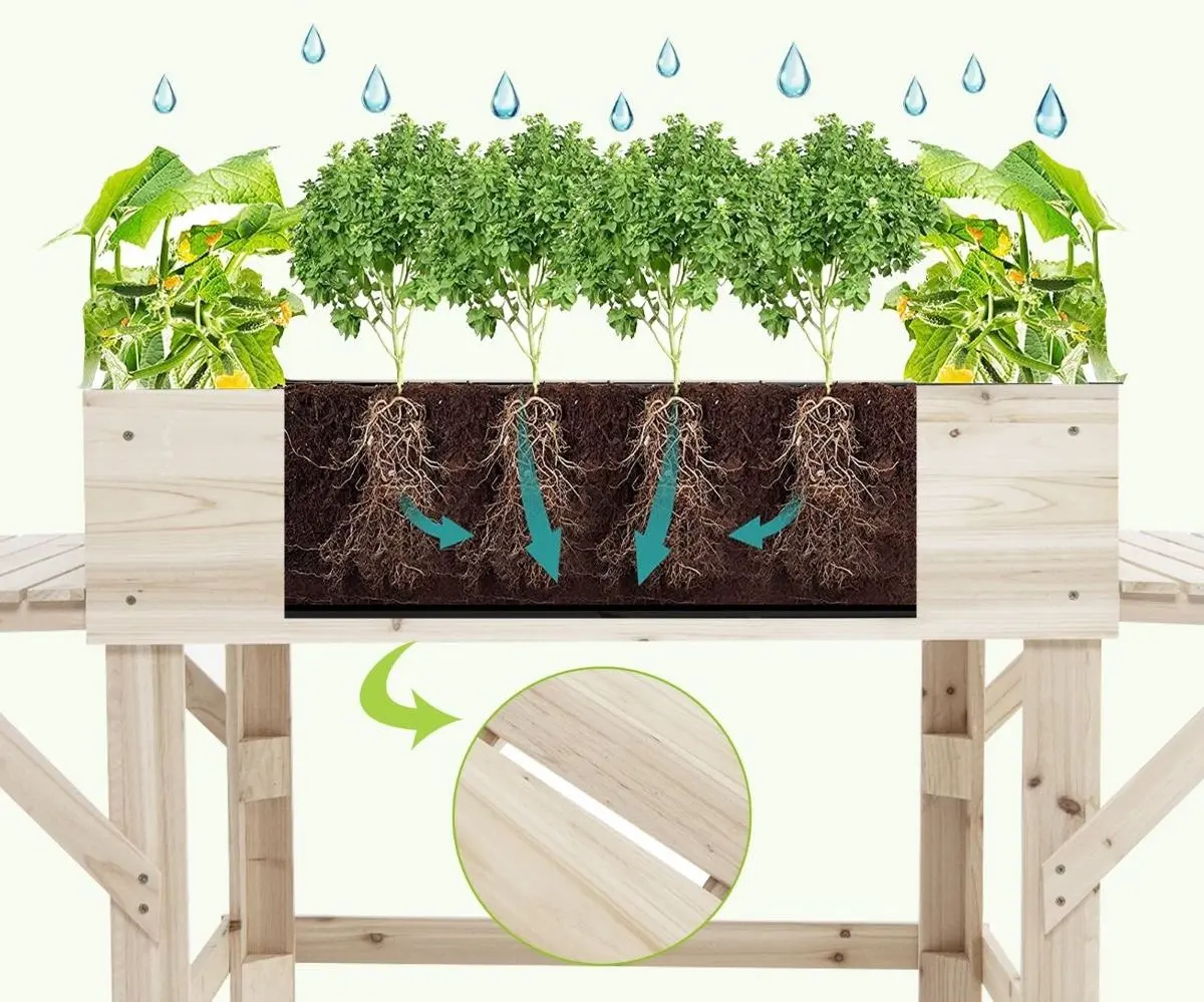 Цветочный ящик Costway TH10012 (Natural Wood) - 5