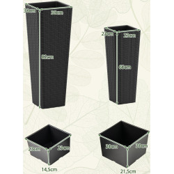 Set ghiveciuri pentru flori Costway NP12483BK 2pcs (Black) Thumb