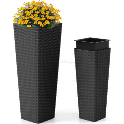 Set ghiveciuri pentru flori Costway NP12483BK 2pcs (Black)