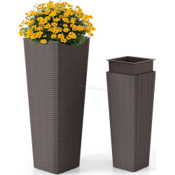 Set ghiveciuri pentru flori Costway NP12483CF 2pcs (Brown)
