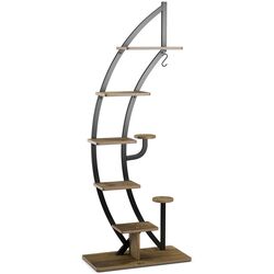 Set de etajere pentru flori Costway HZ10079NA-2 (Wood/Black) Thumb