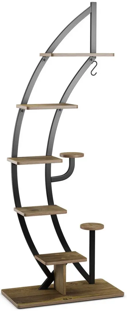 Set de etajere pentru flori Costway HZ10079NA-2 (Wood/Black)