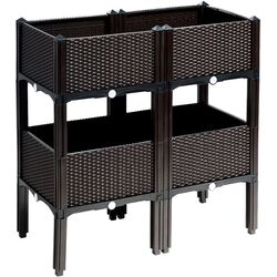 Set de suporturi pentru flori Costway OP70301BN (Brown)