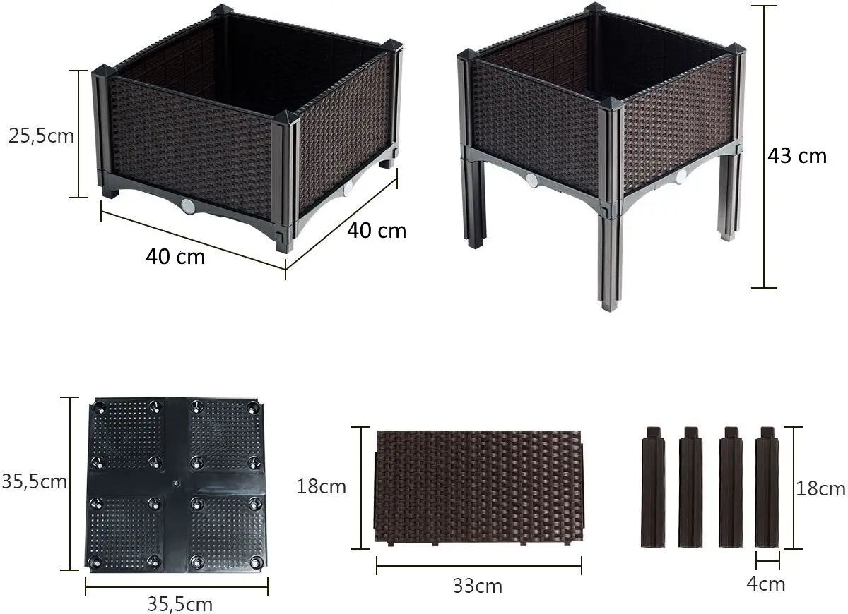 Set de suporturi pentru flori Costway OP70301BN (Brown) - 7