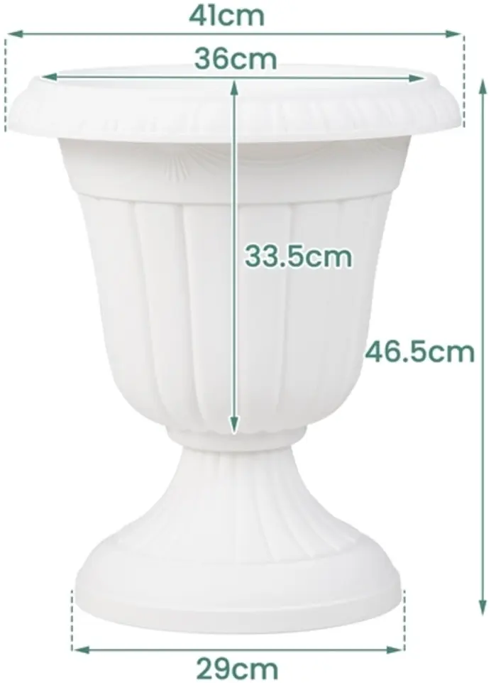 Set ghiveciuri Costway HZ10372WH-2 2pcs (White) - 2