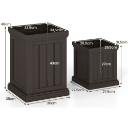 Set ghiveciuri Costway HZ10375BN 2pcs (Brown) Thumb