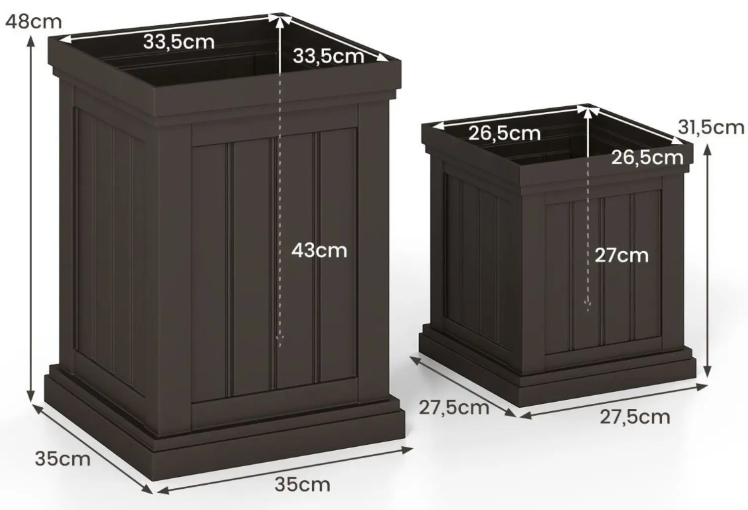 Set ghiveciuri Costway HZ10375BN 2pcs (Brown) - 2
