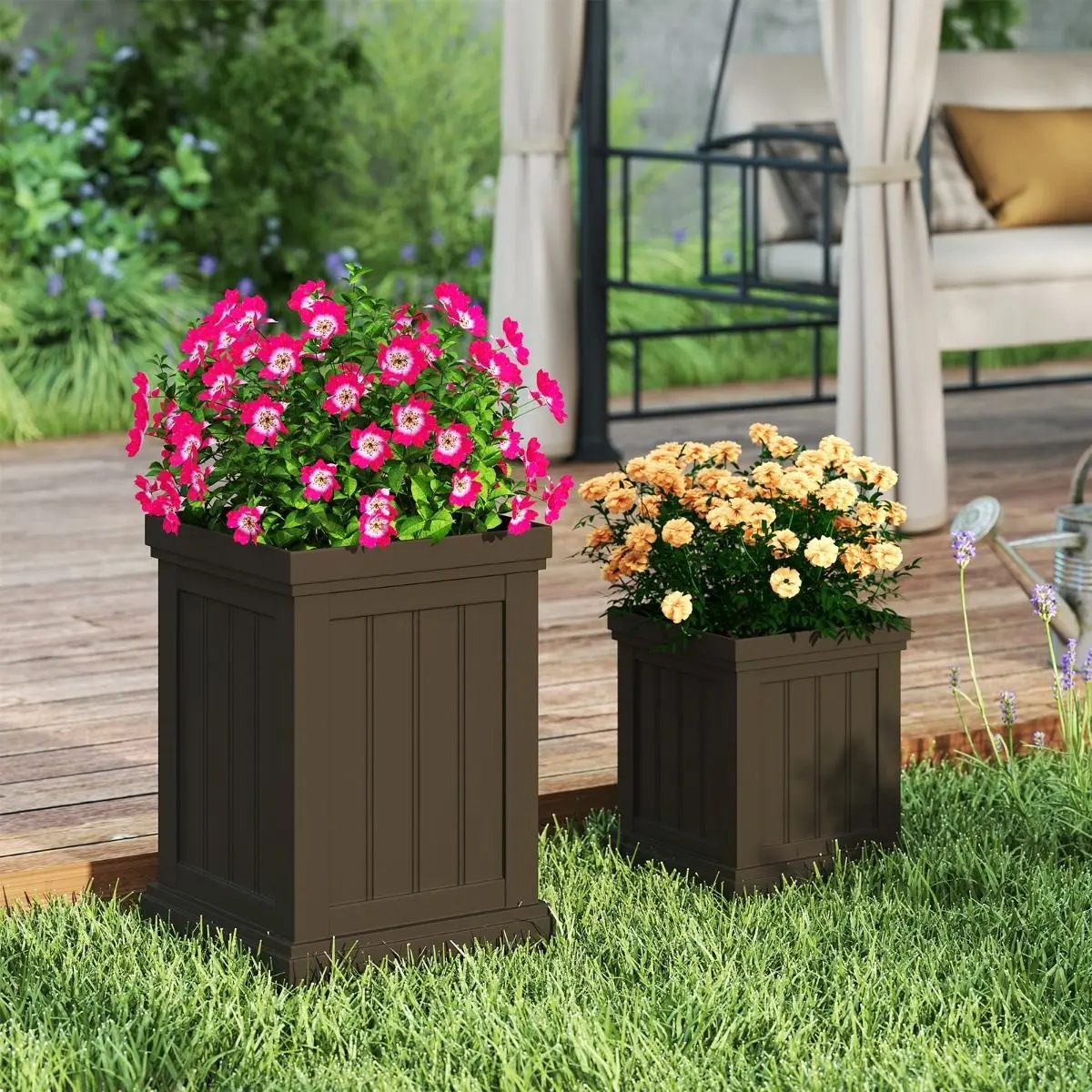 Set ghiveciuri Costway HZ10375BN 2pcs (Brown) - 3