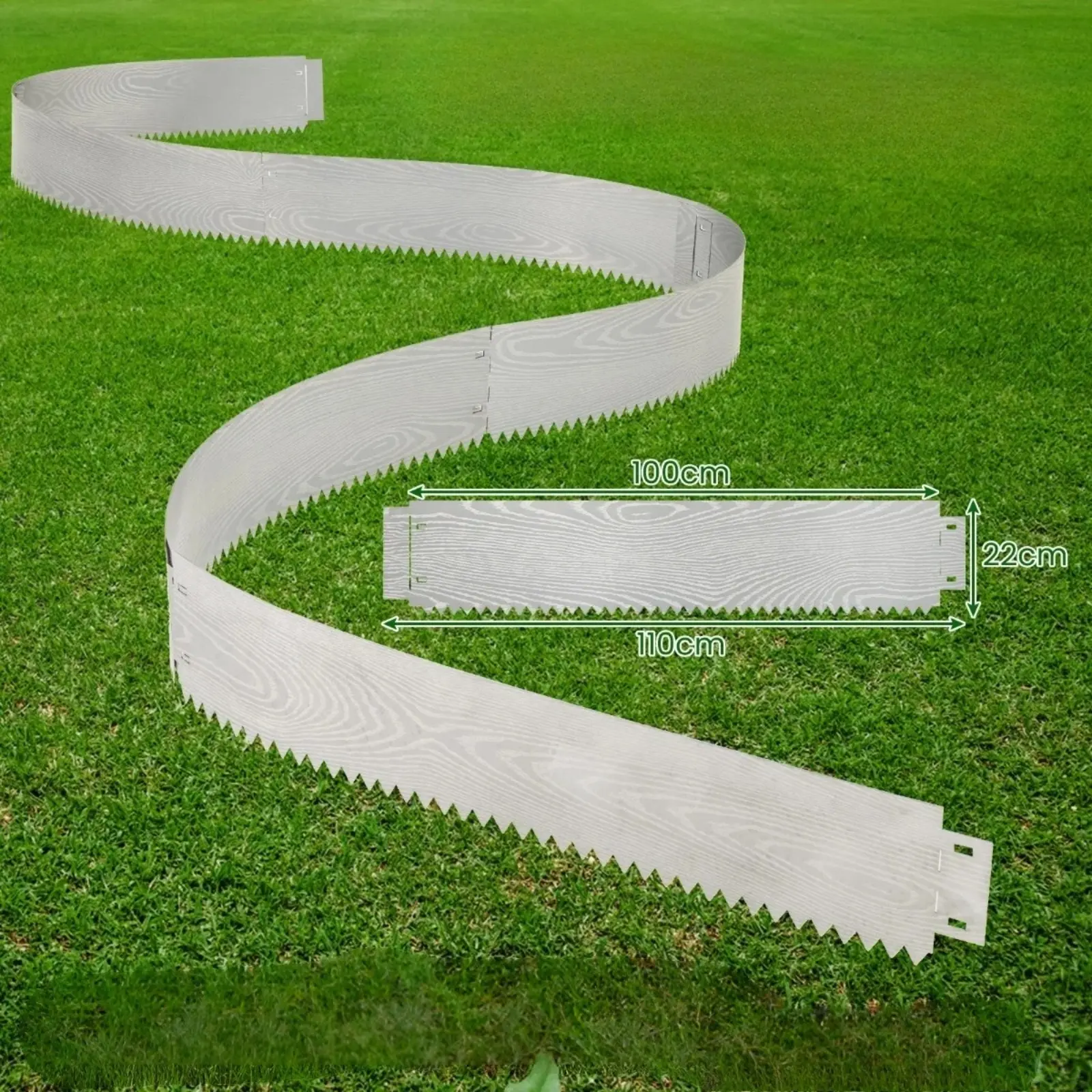 Bordura metalica de gradina Costway NP12640 110x22 (Silver) - 3