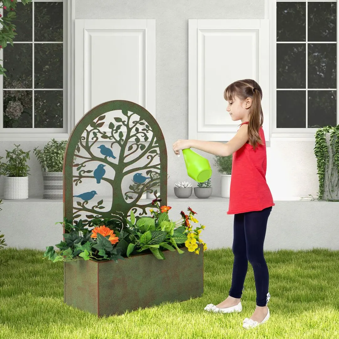 Set ghiveciuri pentru flori Costway GT4034CP-2 (Rust) - 3