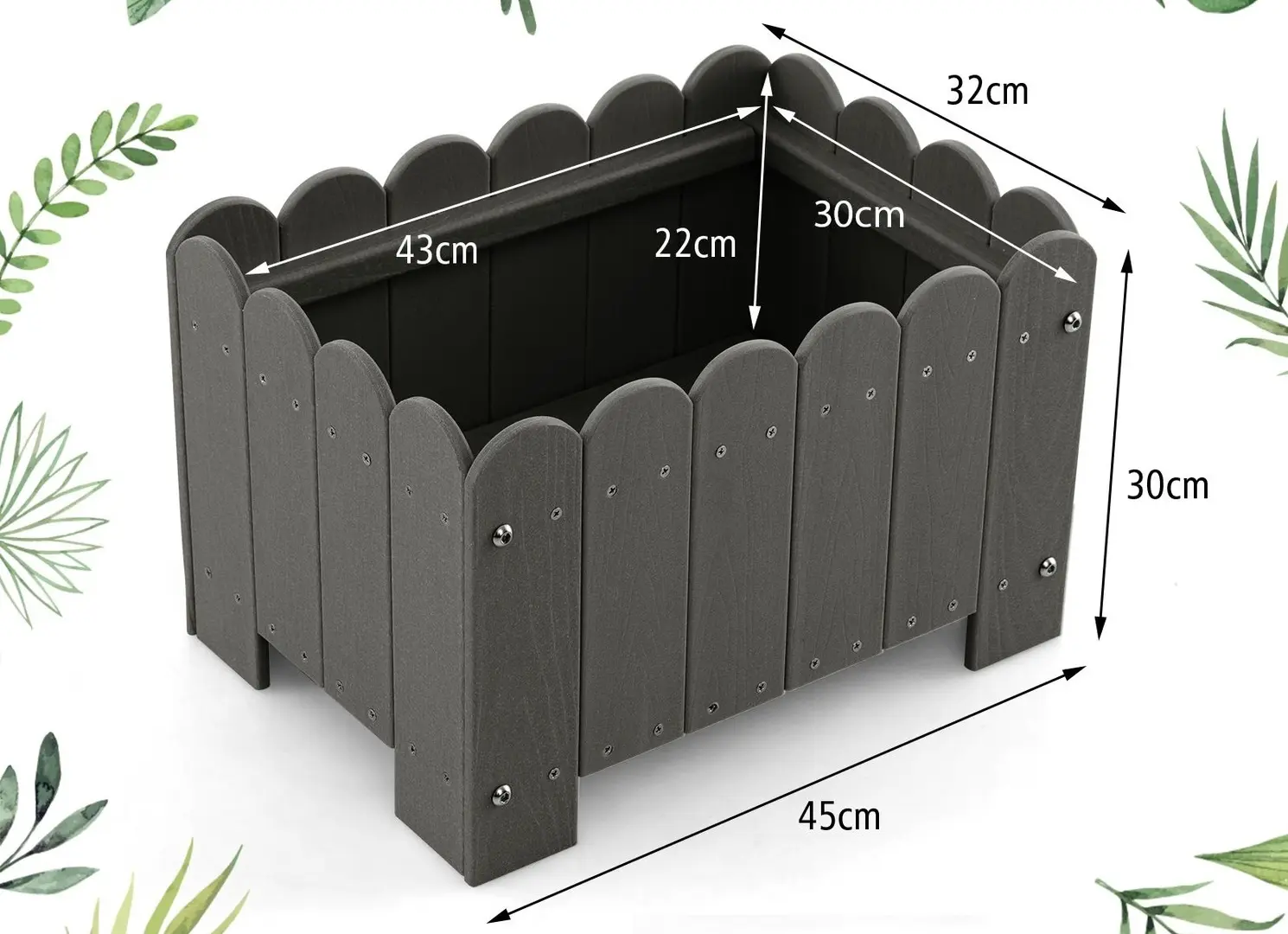 Набор садовых грядок Costway GT4116GR-2 (Grey)