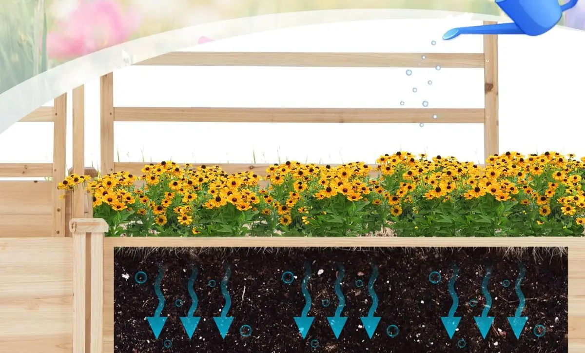 Набор садовых грядок + шпалера Costway GT4322NA (Natural)