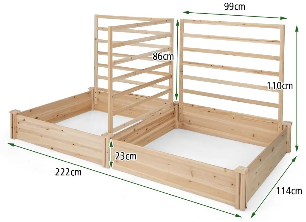 Набор садовых грядок + шпалера Costway GT4322NA (Natural)
