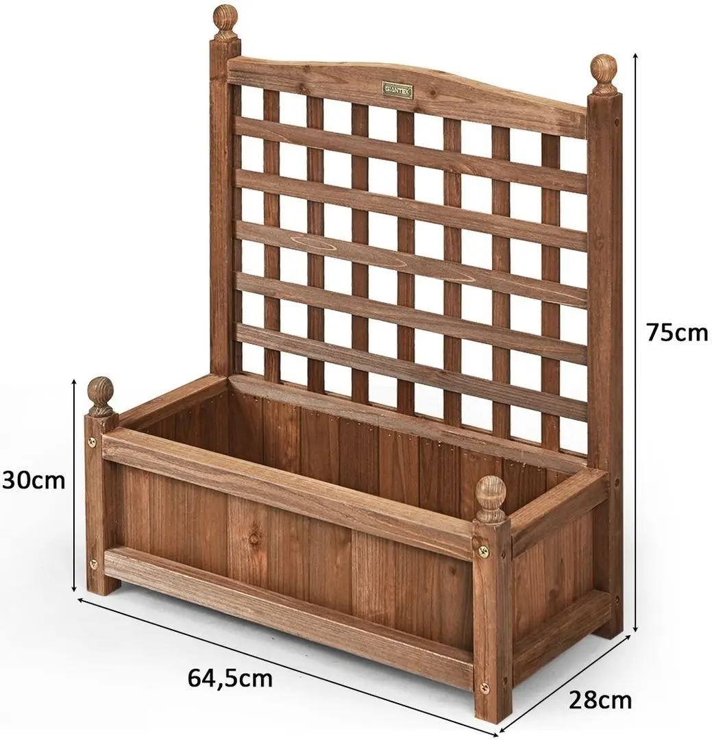 Jardiniera de flori + spalier Costway GT3429 (Dark Brown)
