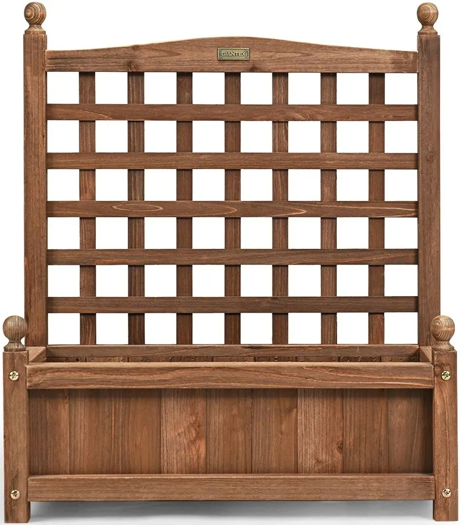 Jardiniera de flori + spalier Costway GT3429 (Dark Brown)