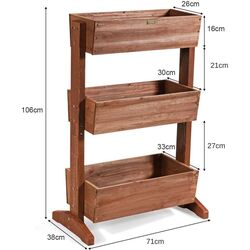 Etajera pentru flori Costway GT3436 (Brown) Thumb