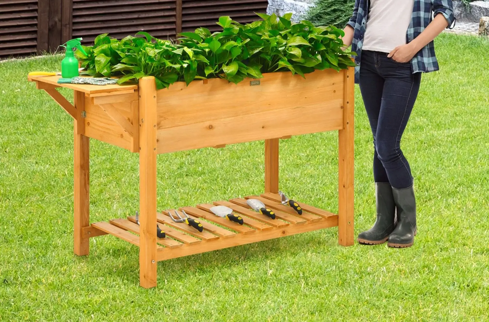 Pat de gradina Costway GT3652 (Natural) - 4