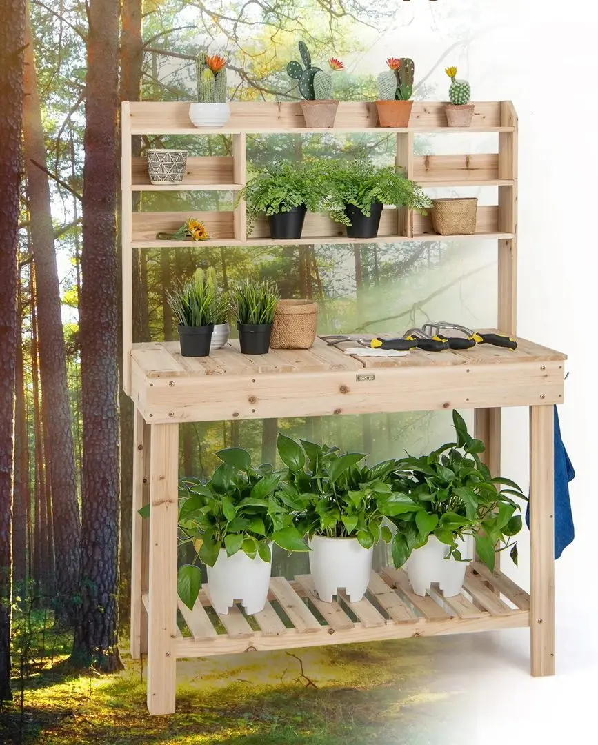 Etajera pentru flori Costway GT3927NA (Natural) - 4