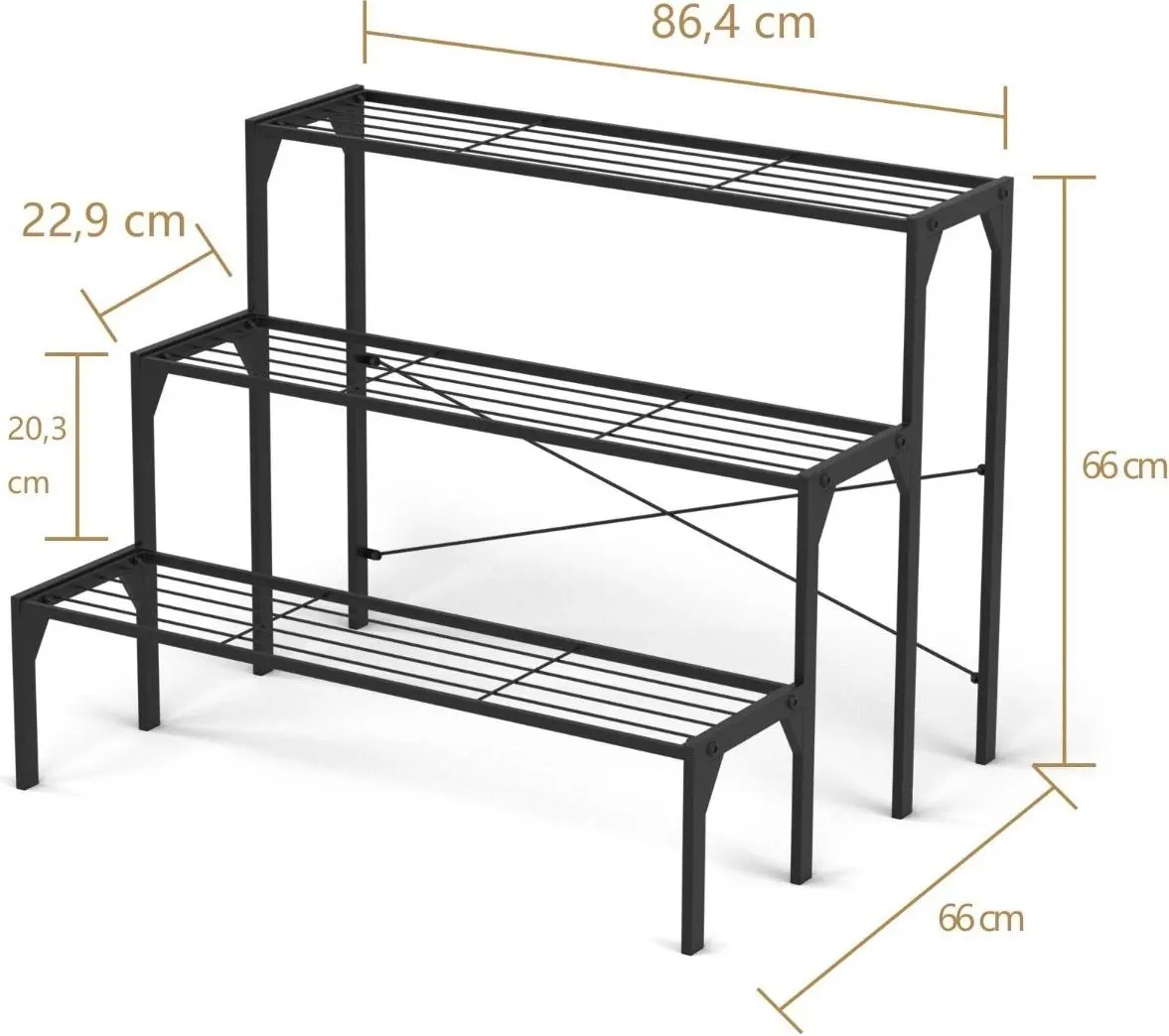Etajera pentru flori Costway GT3933 (Black) - 2