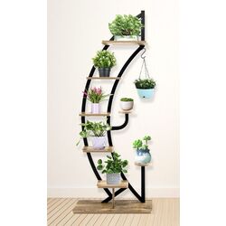 Etajera pentru flori Costway HZ10079NA (Wood/Black) Thumb