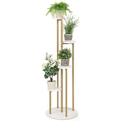 Подставка для цветов Costway HZ10106WH (White/Gold) Thumb