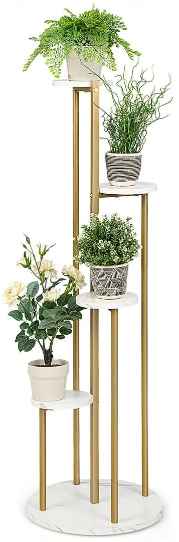 Подставка для цветов Costway HZ10106WH (White/Gold) - 5