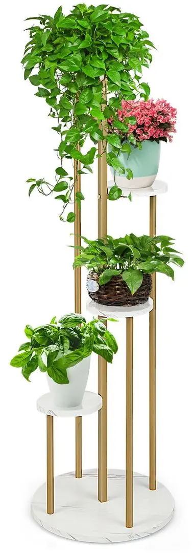 Подставка для цветов Costway HZ10106WH (White/Gold) - 6