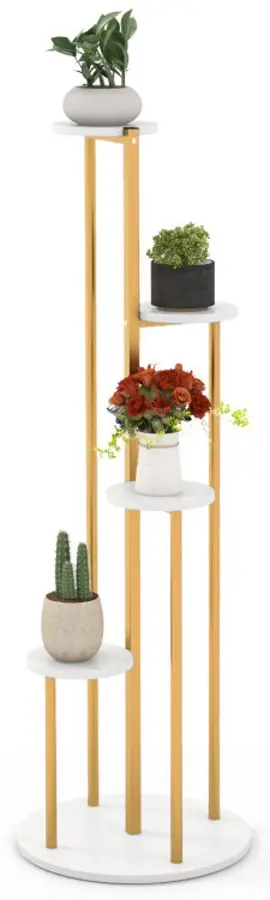 Подставка для цветов Costway HZ10209WH (White/Gold)