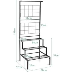 Etajera pentru flori Costway TA10019 (Black) Thumb