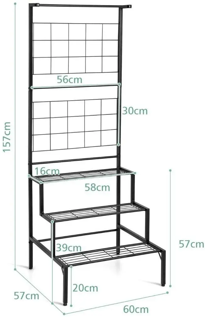 Etajera pentru flori Costway TA10019 (Black) - 2