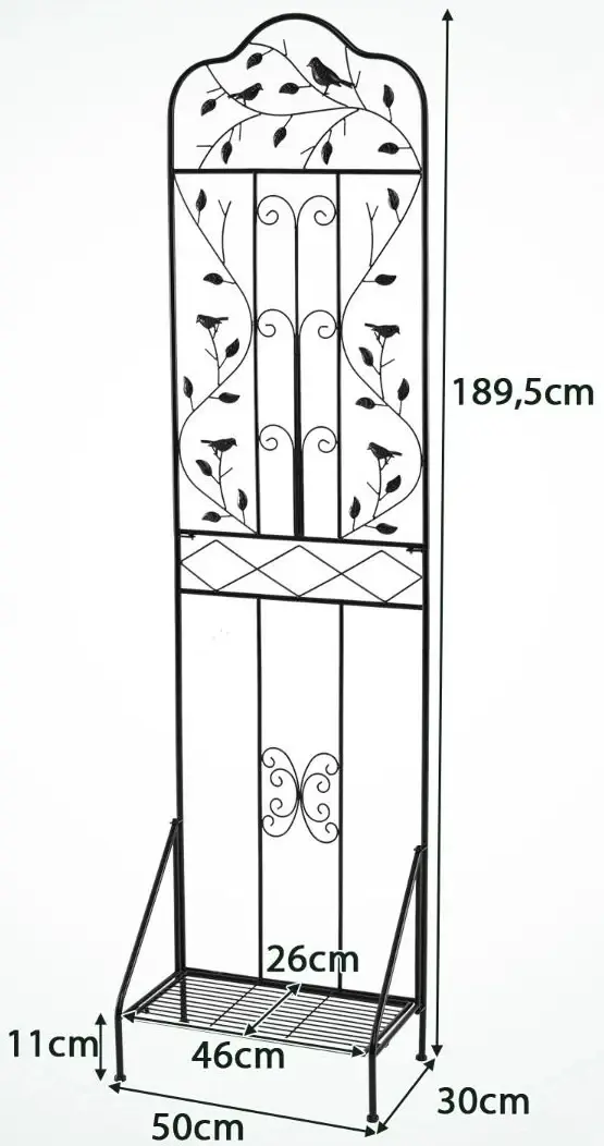 Suport pentru plante + spalier Costway GT4486DK-2 2pcs (Black) - 3