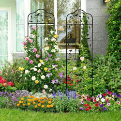 Suport pentru plante + spalier Costway GT4486DK-2 2pcs (Black)