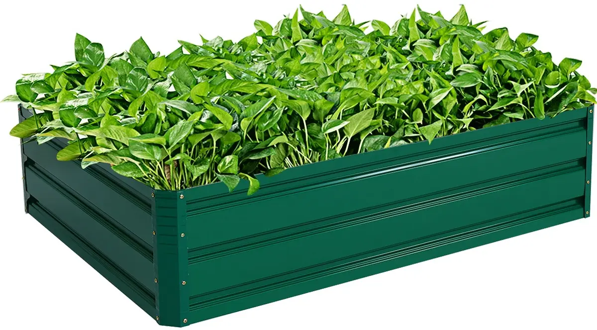 Pat de gradina inaltat Costway GT3031LS (Green) - 2