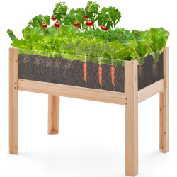 Pat de gradina inaltat Costway GT4062NA (Natural) Thumb